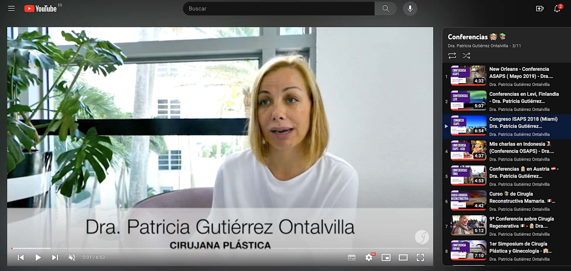 Canal de YouTube de la Dra. Patricia Gutiérrez Ontalvilla